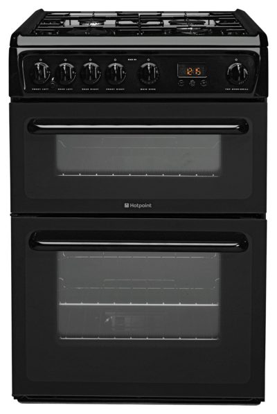 Hotpoint - HAG60K Double - Gas Cooker - Black